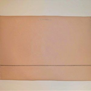 "New" Rebecca Minkoff Women's Latte Leo Clutch With Zipper Trim And Chase Logo.